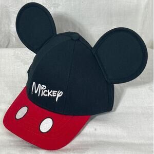 Mickey Mouse Hat with Ears Black Red Disney Snapback Classic Adjustable Unisex